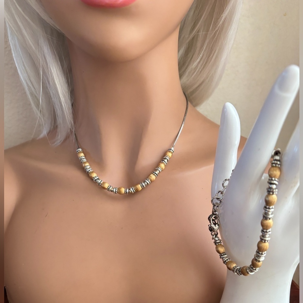 Brighton gold and silver plated necklace and matching necklace.  Retired